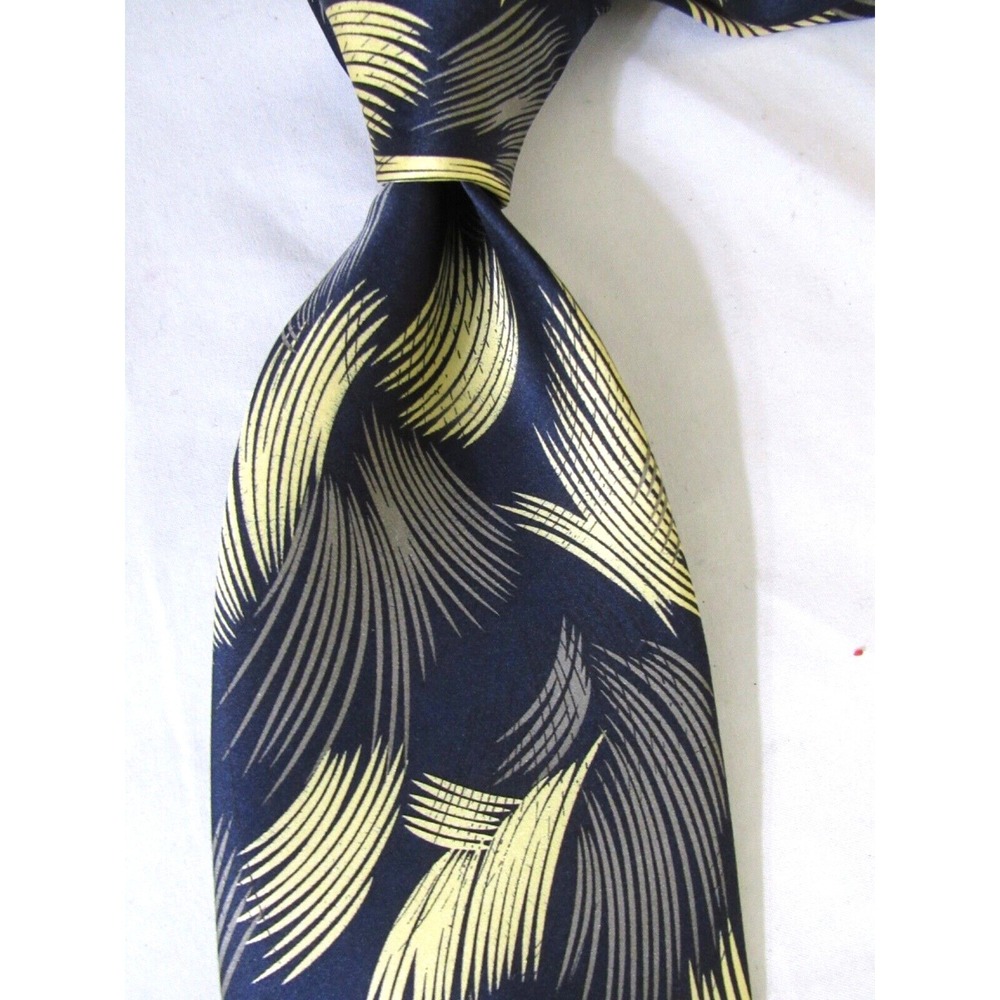 Dunhill Blue Yellow Abstract Luxury Men Necktie 100% Silk Made In Italy‎